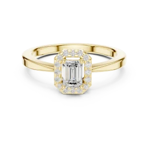 Ethereal Emerald Geometric Halo Engagement Ring - Image 2