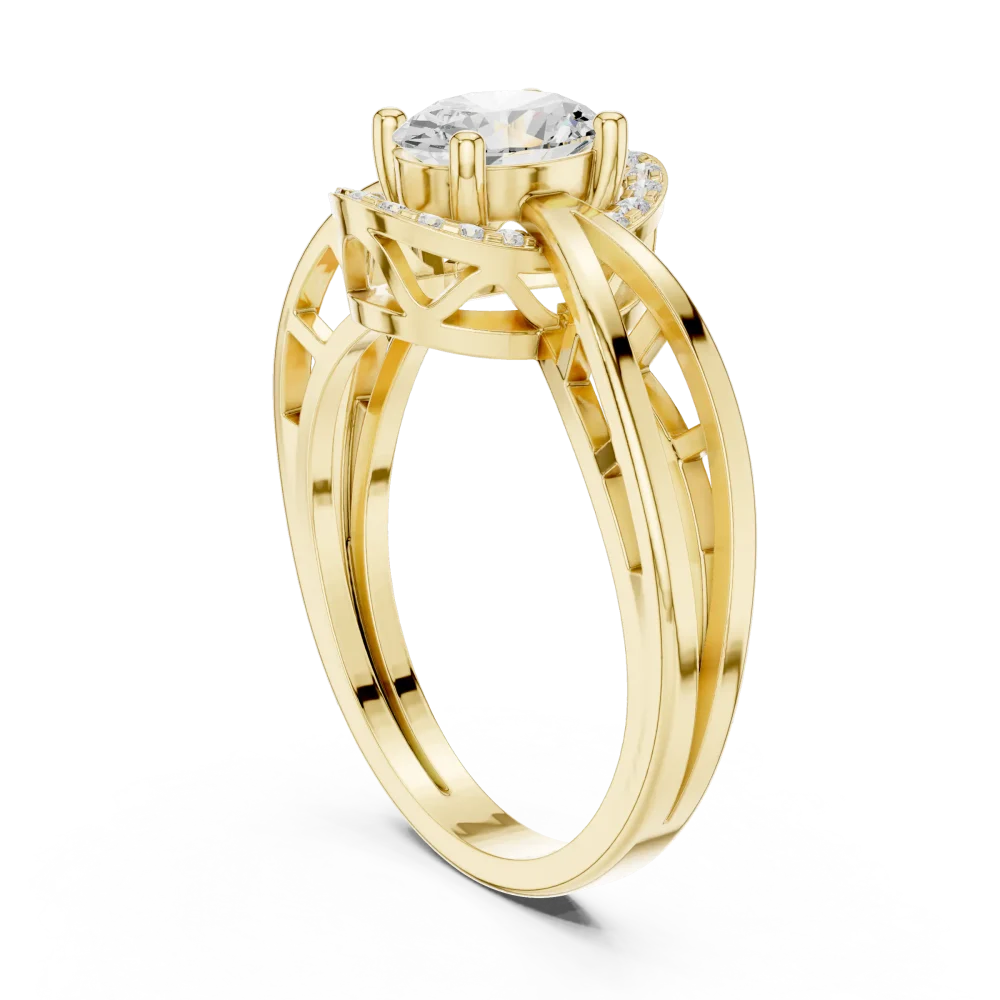 Essence Oval Cut Architectural Solitaire Ring - Image 3