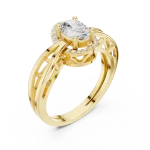Essence Oval Cut Architectural Solitaire Ring