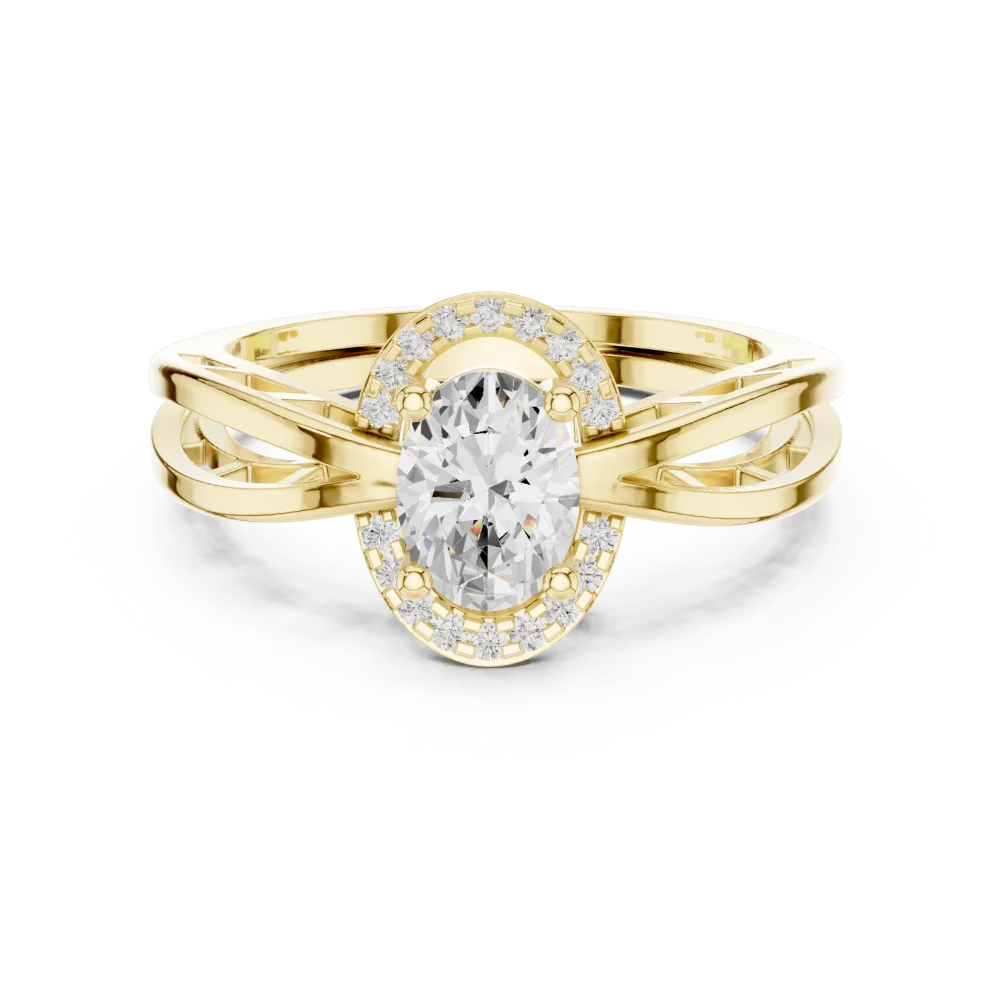 Essence Oval Cut Architectural Solitaire Ring - Image 2