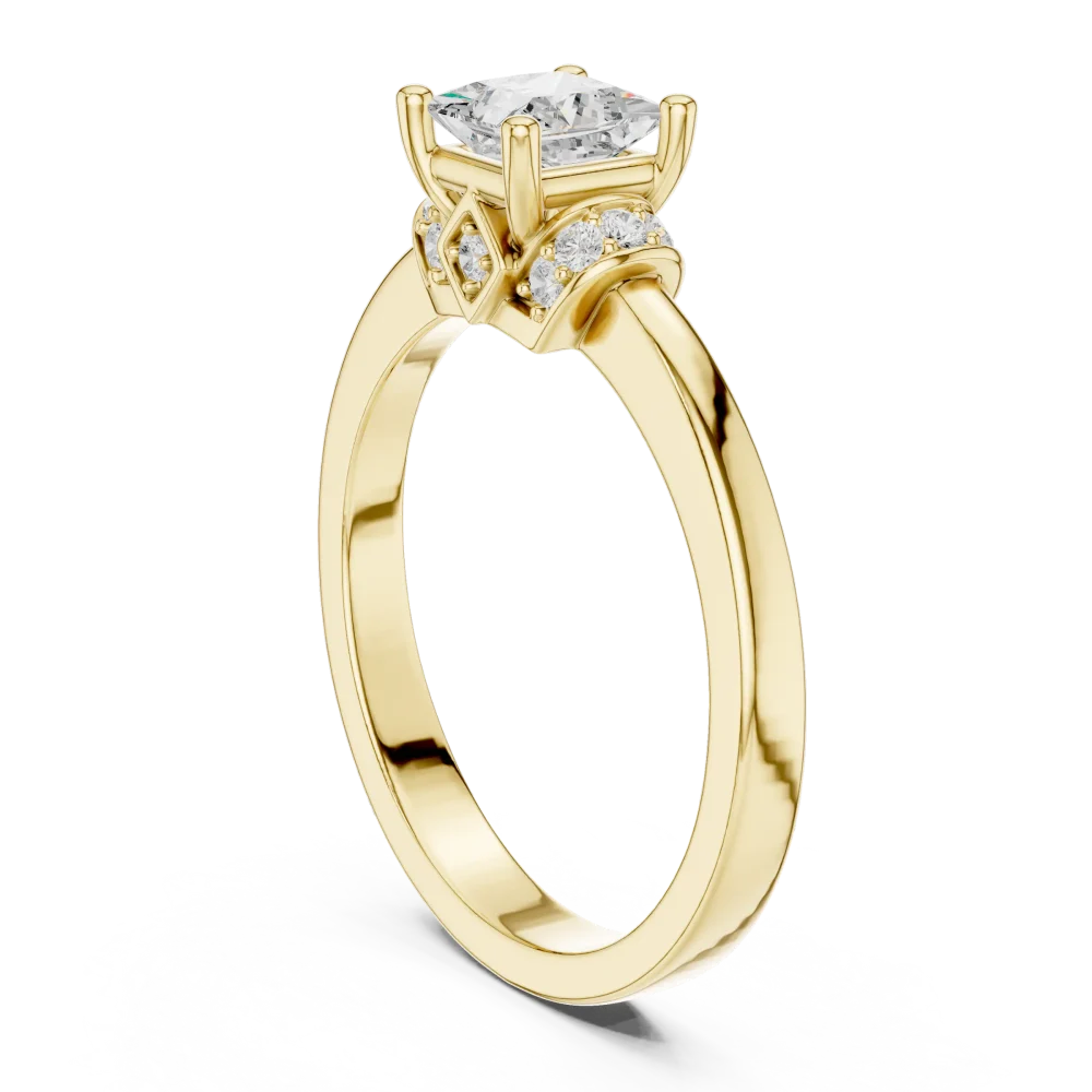 Architectural Princess Cut Solitaire Engagement Ring - Image 3