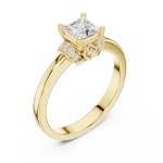 Architectural Princess Cut Solitaire Engagement Ring