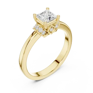 Architectural Princess Cut Solitaire Engagement Ring