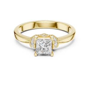 Architectural Princess Cut Solitaire Engagement Ring - Image 2
