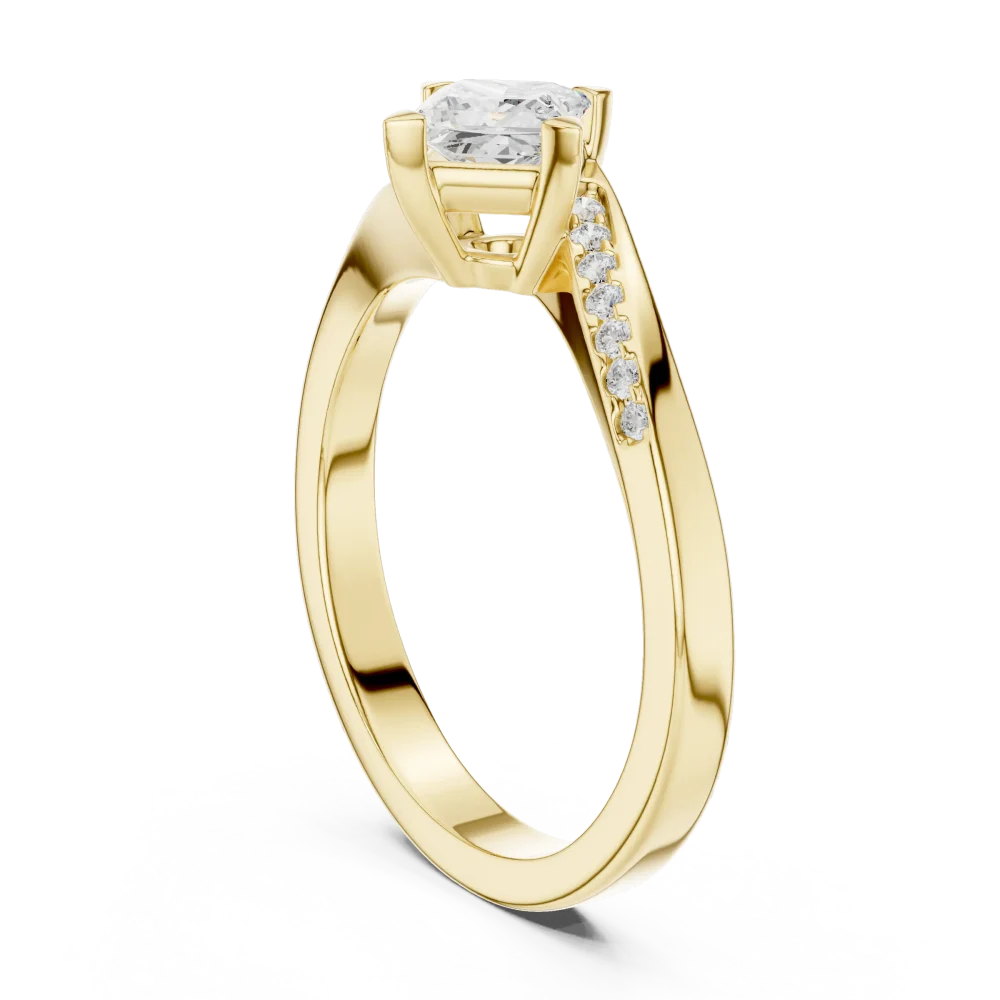 Ethereal Princess Cut Solitaire Pavé Accented Engagement Ring - Image 3