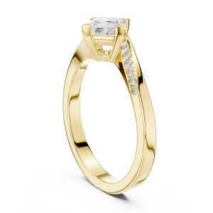 Ethereal Princess Cut Solitaire Pavé Accented Engagement Ring - Image 3