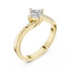Ethereal Princess Cut Solitaire Pavé Accented Engagement Ring