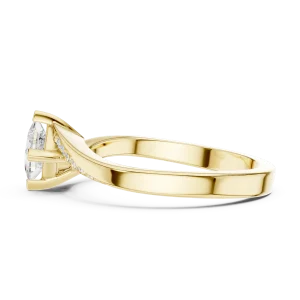 Ethereal Princess Cut Solitaire Pavé Accented Engagement Ring - Image 4