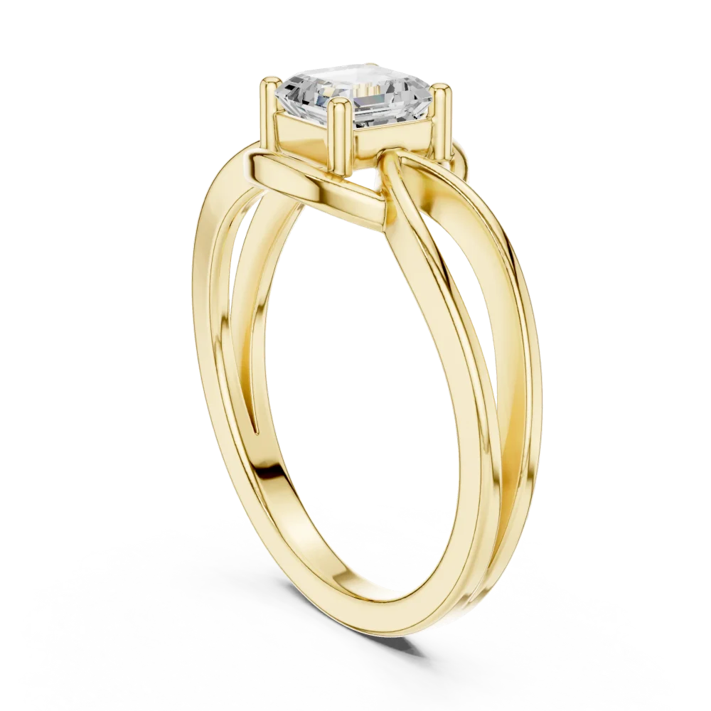 Essence Emerald Cut Architectural Solitaire Ring - Image 3
