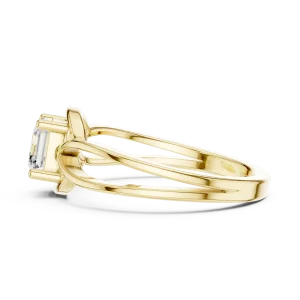 Essence Emerald Cut Architectural Solitaire Ring - Image 4