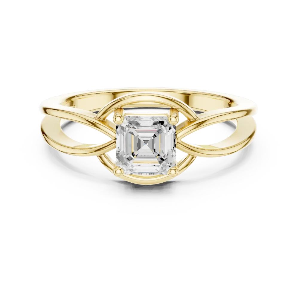 Essence Emerald Cut Architectural Solitaire Ring - Image 2