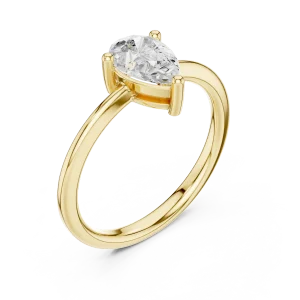 Ethereal Pear Cut Solitaire Statement Ring