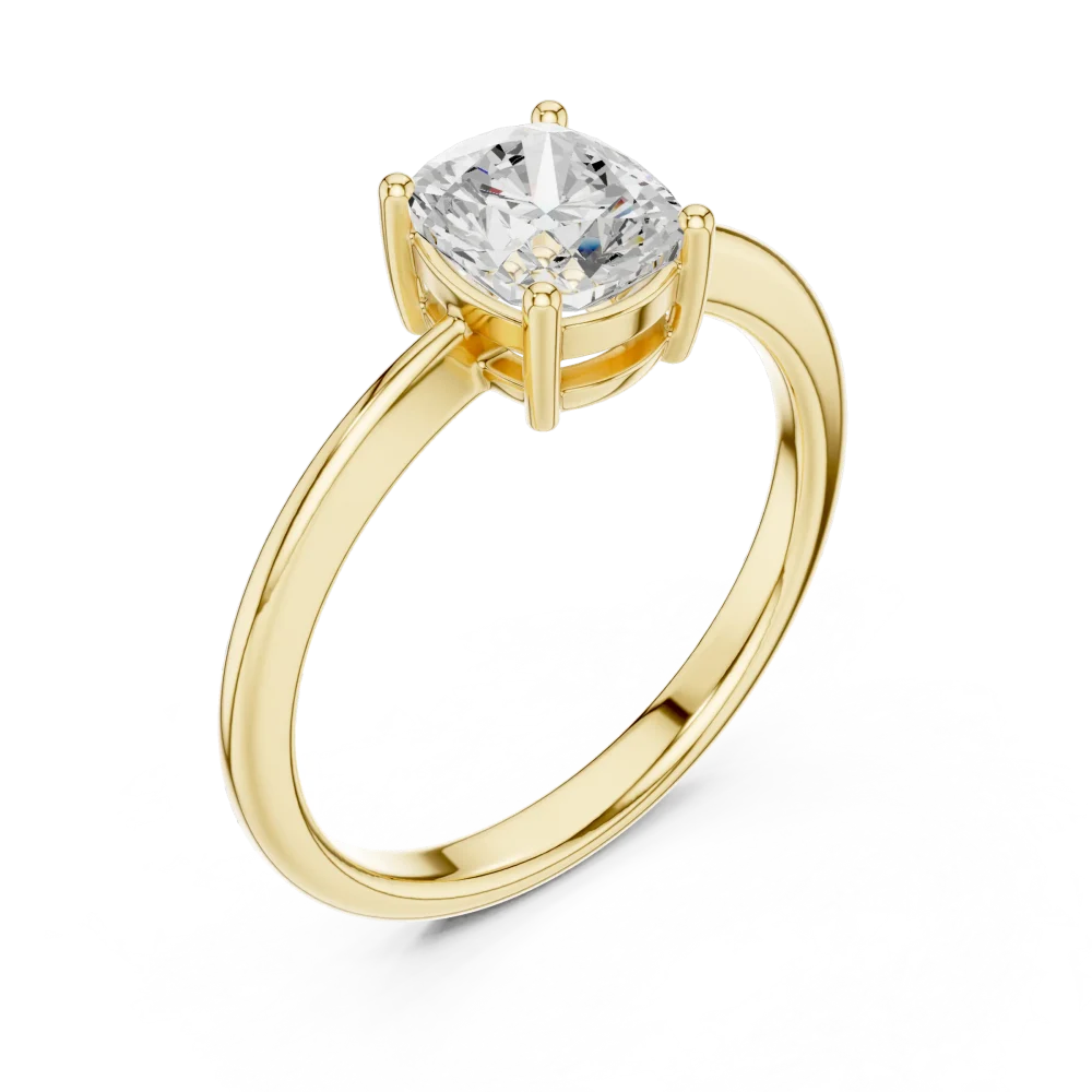 Discover the radiant beauty of this cushion cut Solitaire ring, featuring a brilliant DIAMEUR diamond. Elevate your collection with timeless luxury.