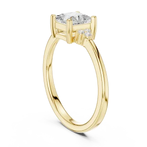 Ethereal Princess Cut Solitaire Ring with Delicate Accents - Image 3