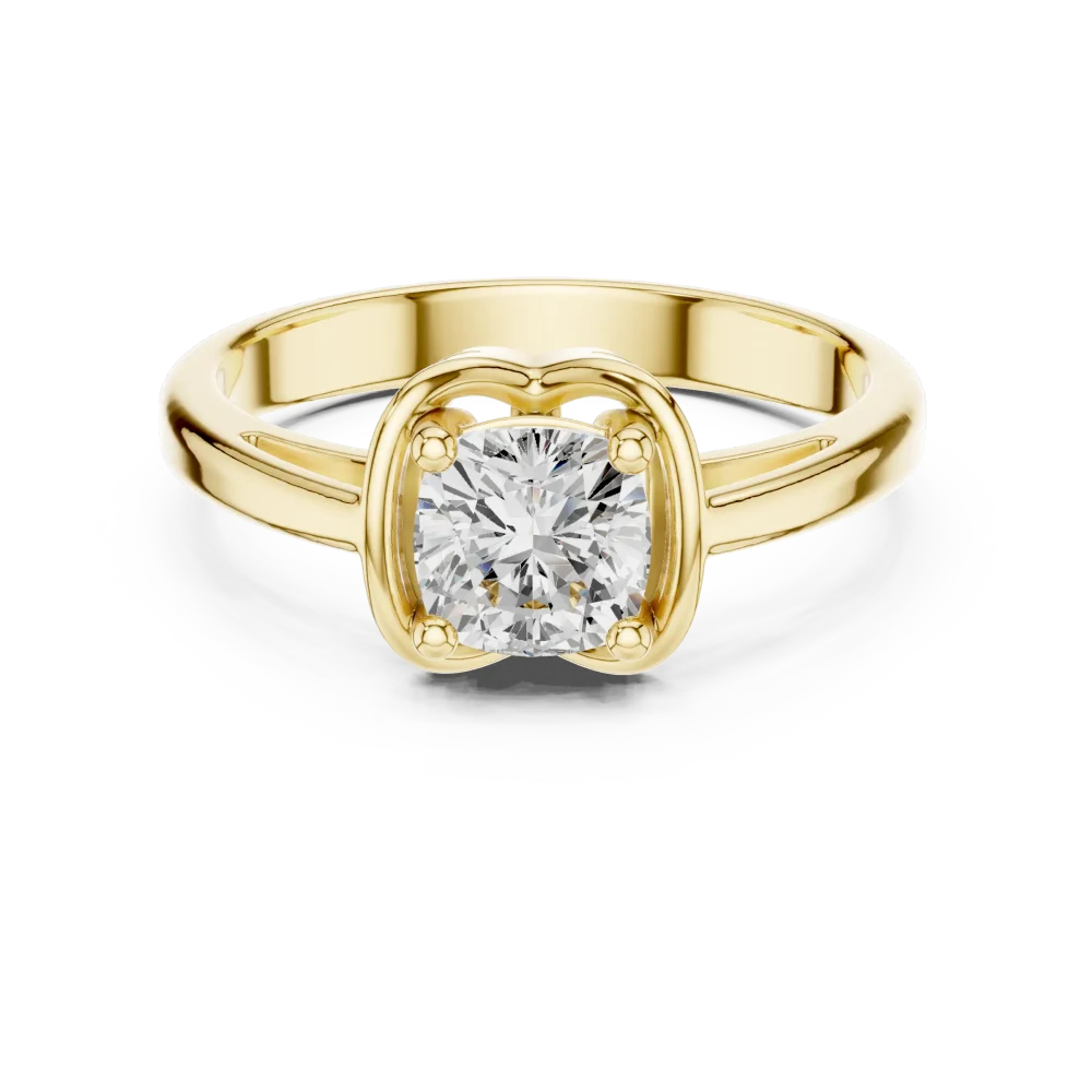 Essence Cushion Cut Architectural Solitaire Ring - Image 2
