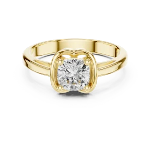 Essence Cushion Cut Architectural Solitaire Ring - Image 2