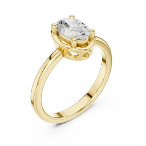 Essence Oval Cut Hidden Halo Solitaire Ring