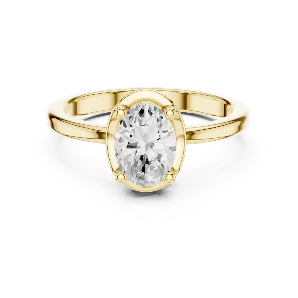 Essence Oval Cut Hidden Halo Solitaire Ring - Image 2