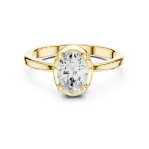 Essence Oval Cut Hidden Halo Solitaire Ring - Image 2