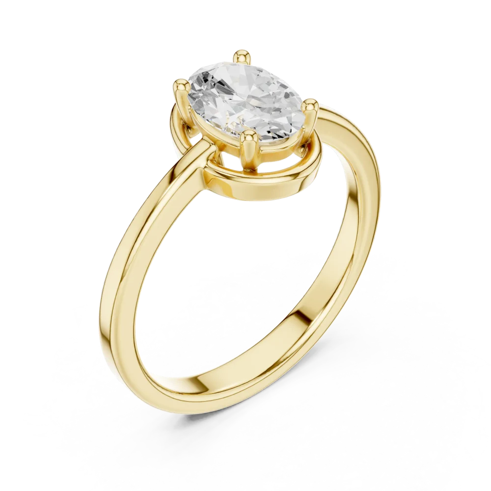 Discover the elegance of our Oval Cut Solitaire ring, featuring a brilliant-cut DIAMEUR lab-grown diamond. Shop this modern classic today.