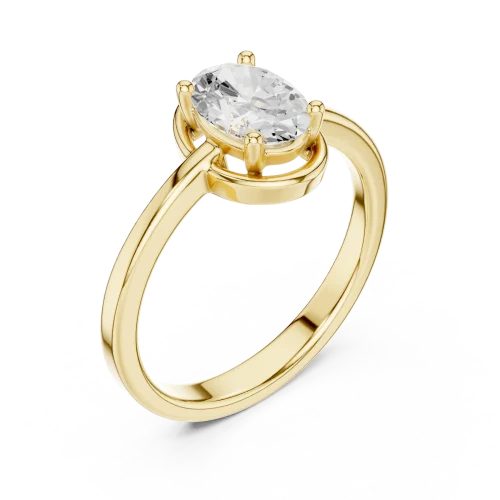 Essence Oval Cut Floating Solitaire Ring