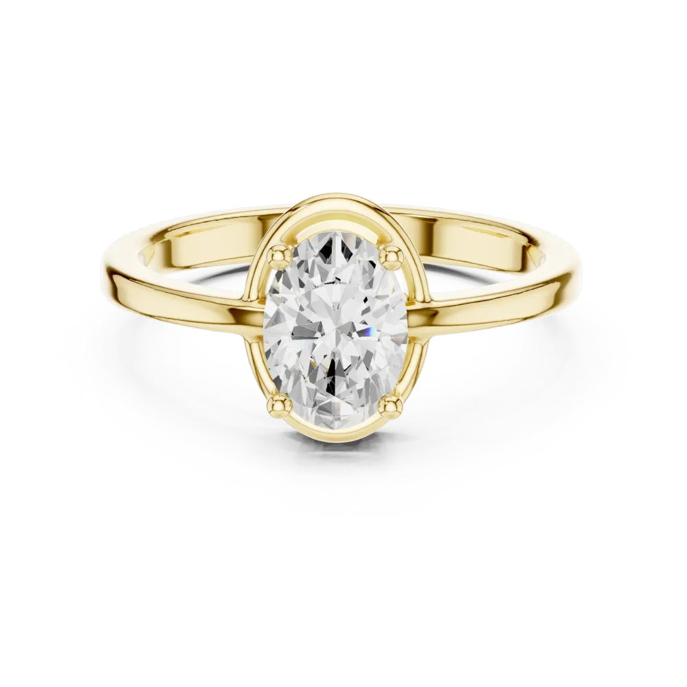 Essence Oval Cut Floating Solitaire Ring - Image 2