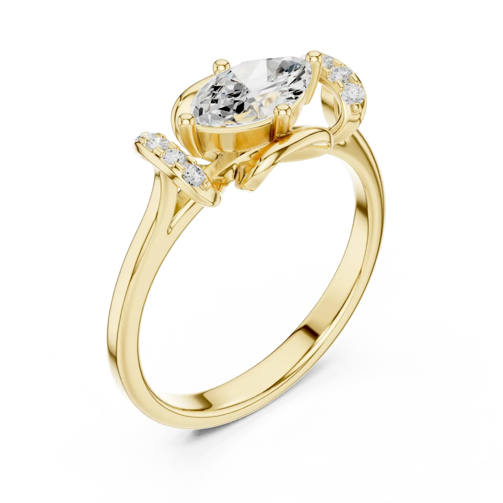 Experience refined elegance with our marquise-cut Solitaire ring, featuring brilliant DIAMEUR lab-grown diamonds. Elevate your collection with this icon.