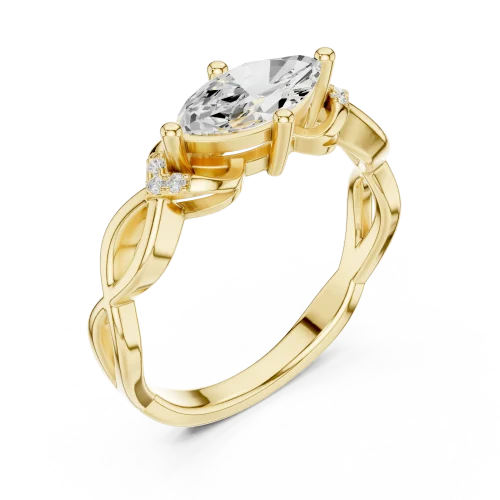 Ethereal Marquise and Round Brilliant Accent Ring