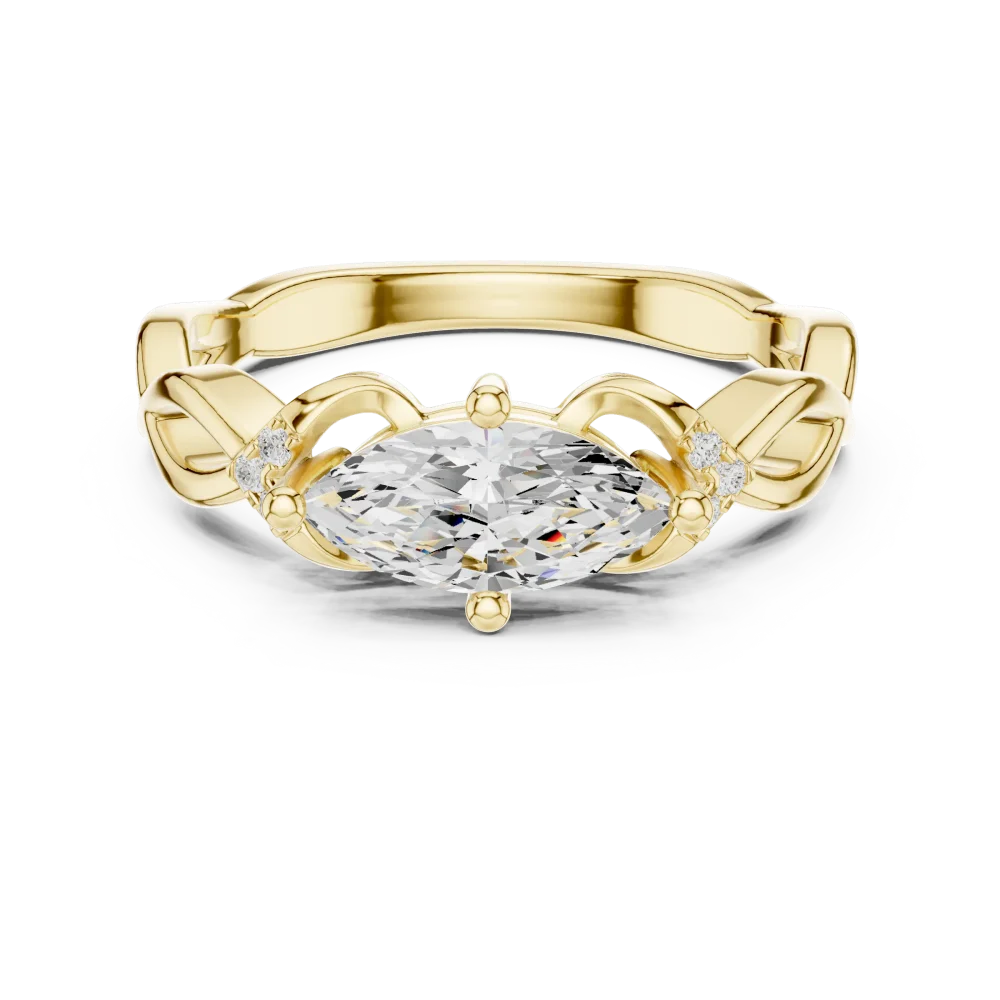 Ethereal Marquise and Round Brilliant Accent Ring - Image 2