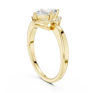 Marquise Silhouette Pavé Halo Accent Ring - Image 3