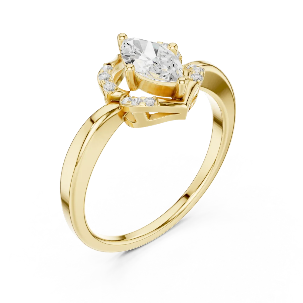 Experience the allure of this marquise-cut pavé accent ring. Featuring brilliant DIAMEUR diamonds for radiant scintillation. Shop this modern luxury.
