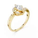 Marquise Silhouette Pavé Halo Accent Ring