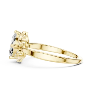 Marquise Silhouette Pavé Halo Accent Ring - Image 4