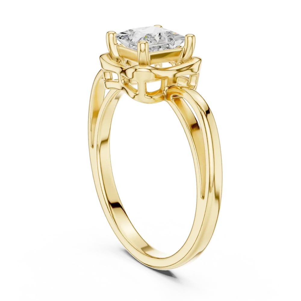 Ethereal Princess Cut Architectural Solitaire Ring - Image 3