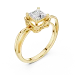 Ethereal Princess Cut Architectural Solitaire Ring