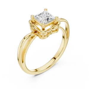 Ethereal Princess Cut Architectural Solitaire Ring
