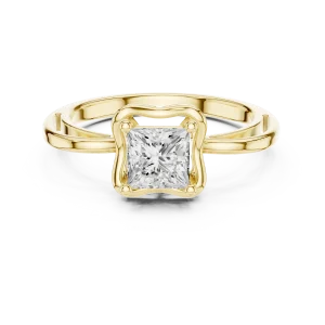 Ethereal Princess Cut Architectural Solitaire Ring - Image 2