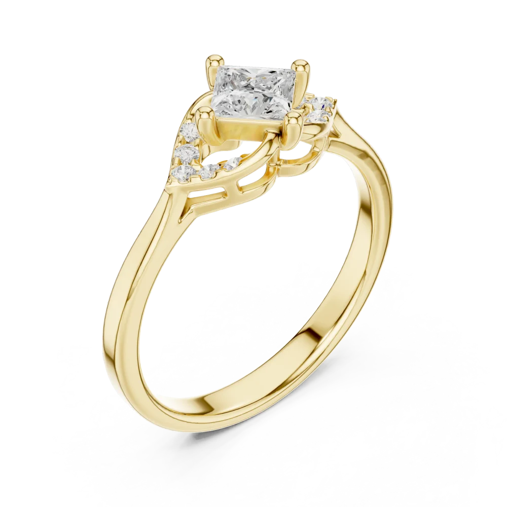 Elevate your style with this architectural princess-cut DIAMEUR diamond ring. Crafted for brilliance, discover sustainable luxury and shop today.