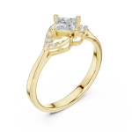 Symmetry Princess Cut Geometric Accent Ring