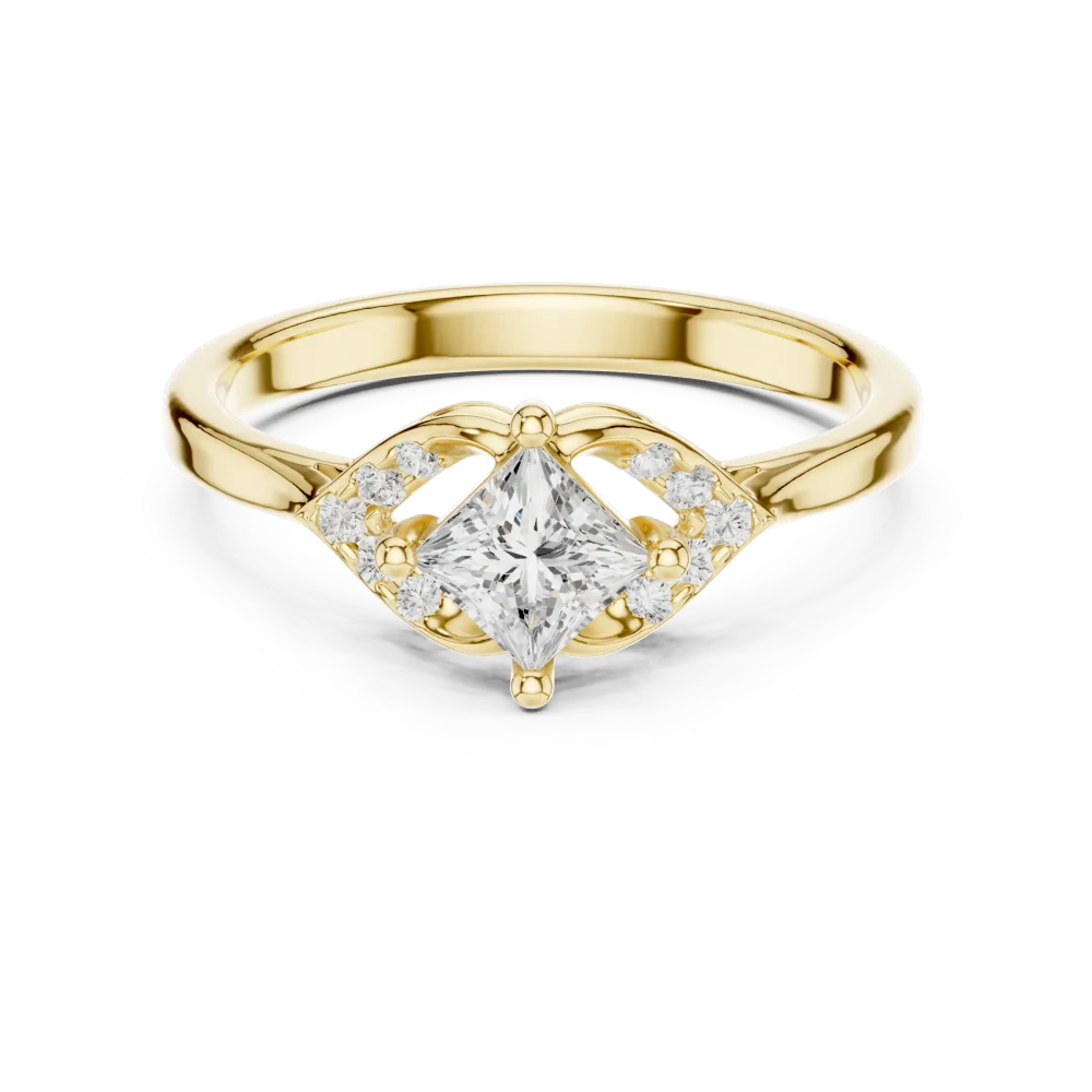 Symmetry Princess Cut Geometric Accent Ring - Image 2