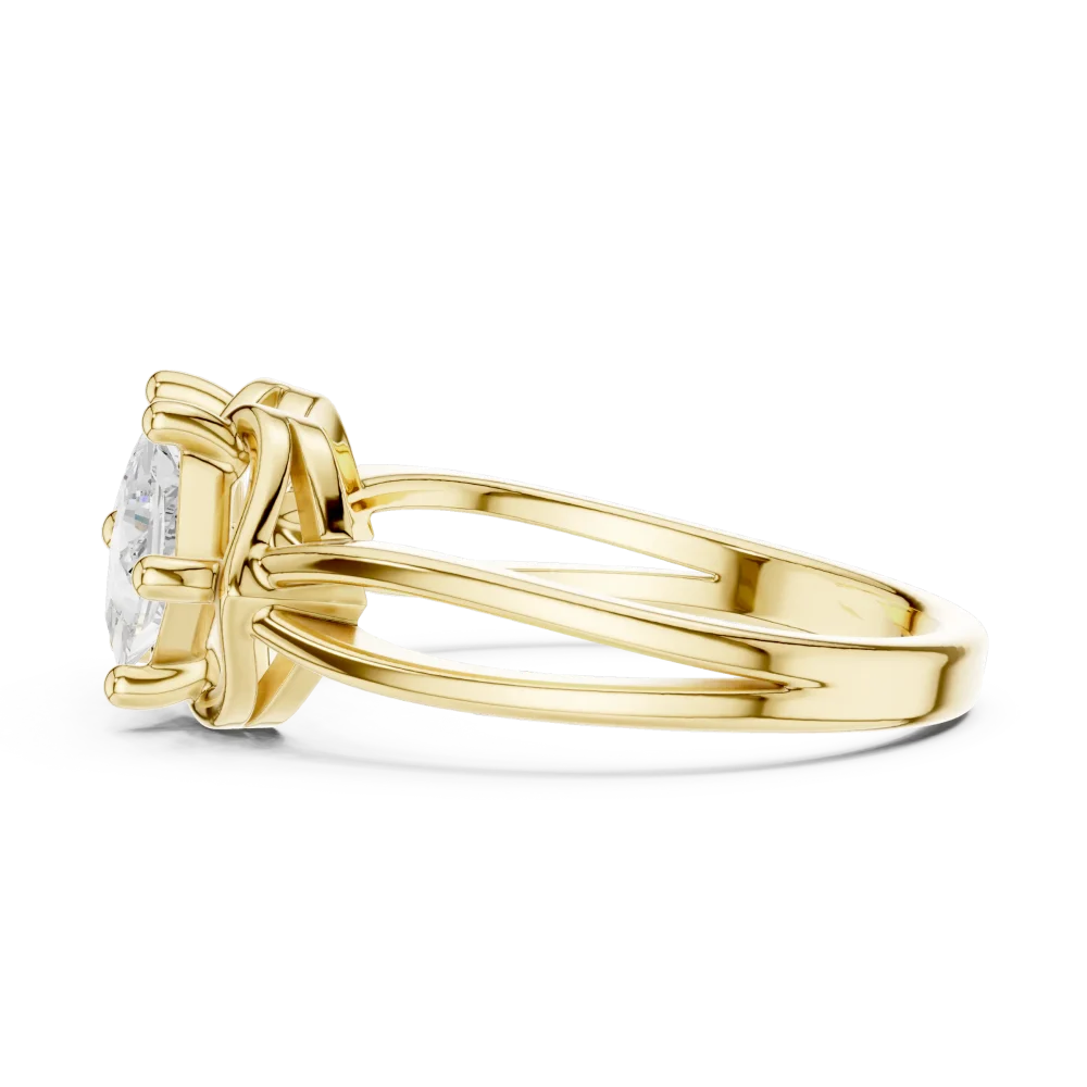 Geometric Princess Cut Fluid Contour Two-Stone Ring - Image 4