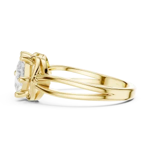 Geometric Princess Cut Fluid Contour Two-Stone Ring - Image 4