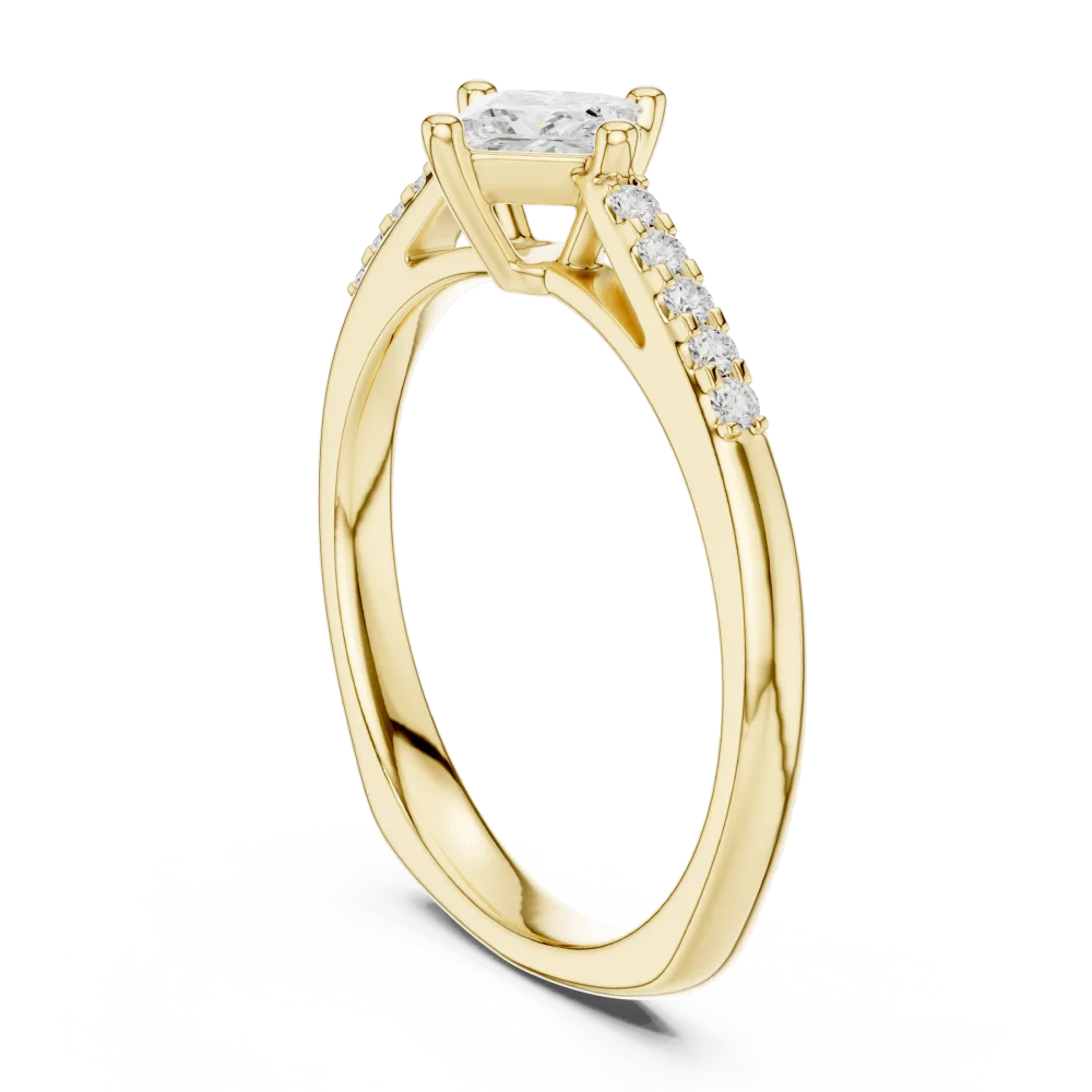 Symmetry Princess Cut Accent Engagement Ring - Image 3