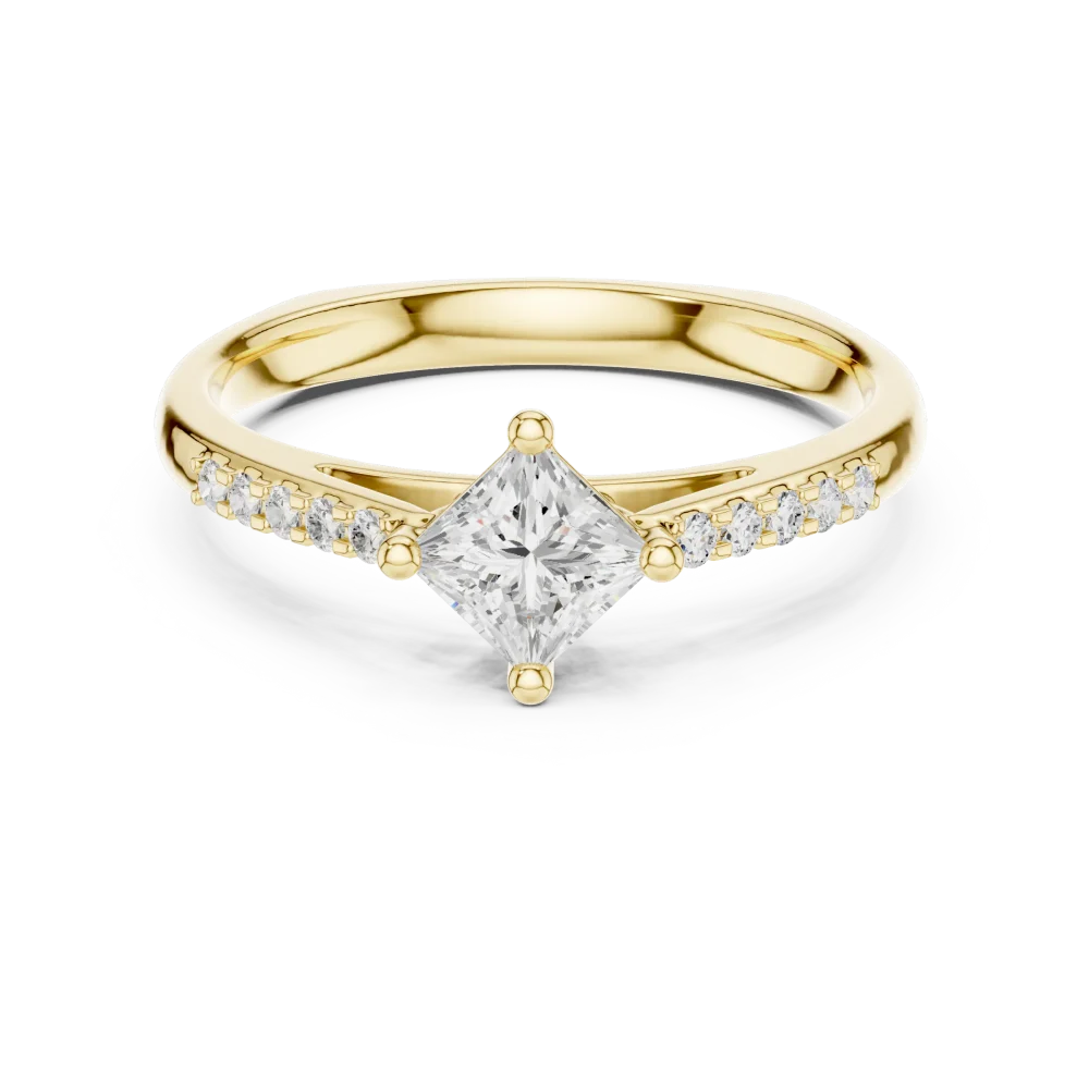 Symmetry Princess Cut Accent Engagement Ring - Image 2