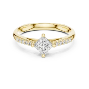 Symmetry Princess Cut Accent Engagement Ring - Image 2