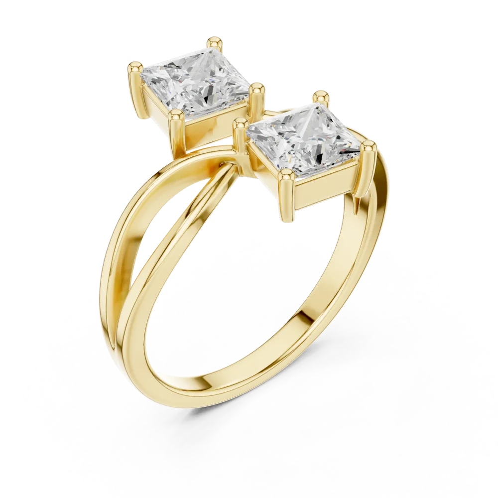 Discover the radiant allure of this dual-princess Solitaire ring. Featuring high-clarity DIAMEUR diamonds, it is the ultimate modern classic. Shop now.