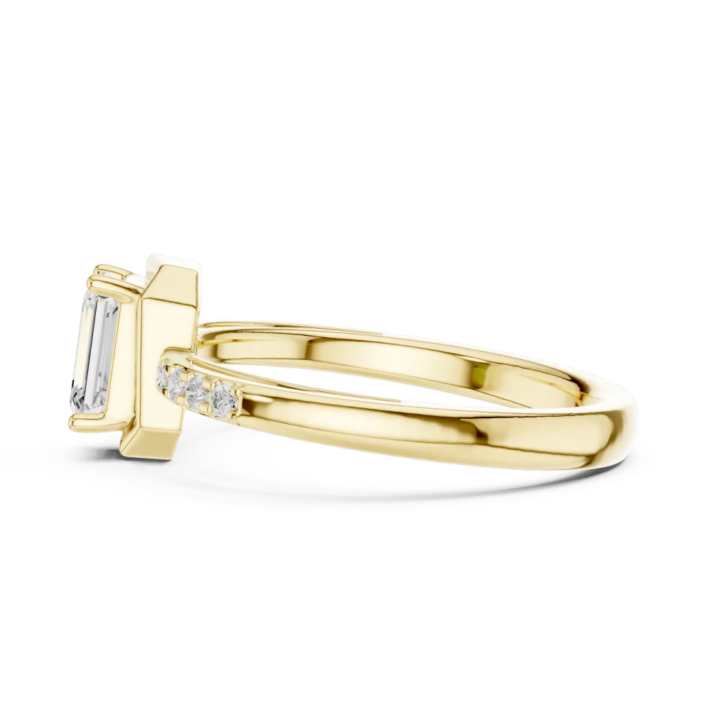 Modern Architectural Emerald Cut Solitaire Engagement Ring - Image 4