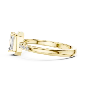 Modern Architectural Emerald Cut Solitaire Engagement Ring - Image 4