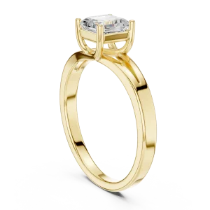 Ethereal Emerald Cut Architectural Solitaire Engagement Ring - Image 3