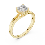 Ethereal Emerald Cut Architectural Solitaire Engagement Ring
